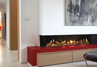 GAS FIREPLACE INSERT 2 SIDES VISIBLE 170 THE FLAME